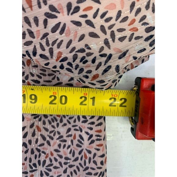 BCBGeneration Pink Cropped Long Tiered Ruffled Sleeveless Blouse Size L - Picture 9 of 10